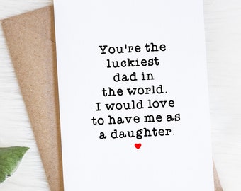 Funny Dad Birthday Card From Daughter, Greeting Card For Father