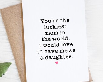 Funny Mom Birthday Card From Daughter, Personalized Custom Greeting Card For Mother, In Stock Ready To Ship