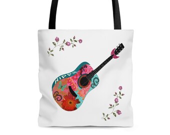 Hippie Bag, Cute Tote Bag For Women, Boho Design, Reusable Grocery Bag, Peace And Love, 60's Inspired
