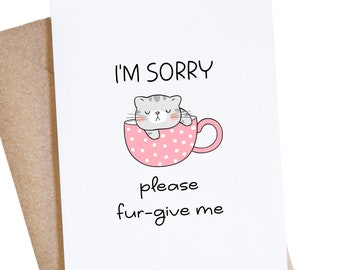 Apology Card, I'm Sorry, Funny Forgiveness Greeting Card For Friends