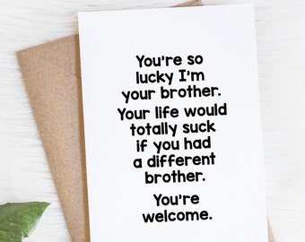 Sister Birthday Card From Brother, Funny Family Greetings