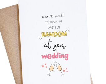 Best Friend Engagement Card, Funny Bridal Shower Card, Congratulations Card, Wedding Card, Marriage Card, Sarcastic Greeting, Hook Up
