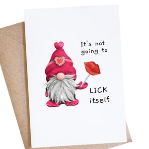 Dirty Valentine&#39;s Day Card, Funny Wife Gift, Happy Anniversary, Girlfriend Birthday, It&#39;s Not Going To Lick Itself,  Mature Adult Humor