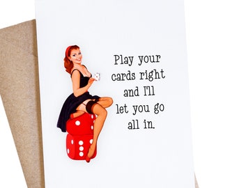 Funny Anniversary Card, Boyfriend Gift, Naughty Valentine's Day, Husband Birthday, Poker Player, Mature Adult Dirty Humor