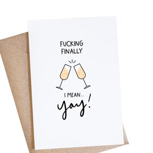 Funny Wedding Card, Congratulations Card, Fucking Finally, Marriage Card, Engagement Cards, Mature Adult Humor