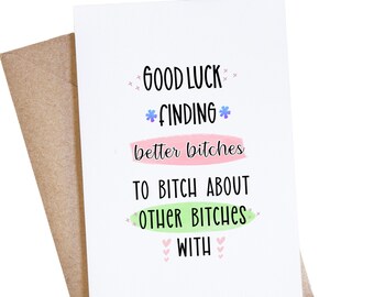 Going Away Gift For Coworker, Coworker Leaving Card, Colleague Farewell Goodbye, Moving Away, Work Bestie, Funny Quitting Card