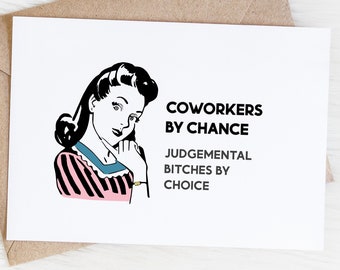 Funny Coworker Birthday Card, Work Bestie, Sarcastic Farewell, Goodbye Leaving, Going Away Cards, Coworkers By Chance