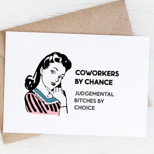 Funny Coworker Birthday Card, Work Bestie, Sarcastic Farewell, Goodbye Leaving, Going Away Cards, Coworkers By Chance image 1
