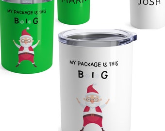 Funny Boyfriend Gift, Christmas Tumbler, Dirty Santa, Personalized Custom, Travel Mug