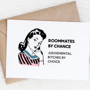 Roommate Gift, Friendship Card, Funny Friend Birthday, Sorority Sister, Moving Away Leaving, Roomies By Chance