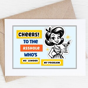 Funny Card For Ex Husband, Sarcastic Divorce Humor, Insulting Birthday Gift, Inappropriate Rude Quote, Mature Adult Humor