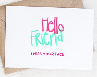 Best Friend Card, Miss You, Long Distance Friendship, Funny Birthday Card, Far Away Friend
