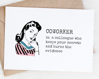 Coworker Leaving Card, Funny Coworker Birthday, Work Bestie Card, Going Away Goodbye Farewell Card