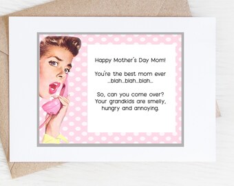 Funny Mother's Day Card From Daughter, Sarcastic Happy Mothers Day To Mom