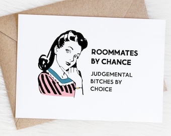 Roommate Gift, Friendship Card, Funny Friend Birthday, Sorority Sister, Moving Away Leaving, Roomies By Chance