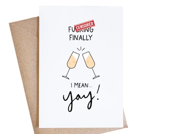 Funny Wedding Card, Congratulations Card, Marriage Card, Engagement Cards, Mature Adult Humor