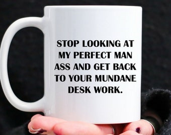 Coworker Gift, Guy Gifts, Funny Boss Mug, Bosses Day Gift, Personalized Office Mug, Custom Name Photo Mug, Perfect Man Ass