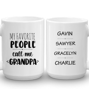Grandpa Gift Personalized Coffee Mug From Grandchildren With Names