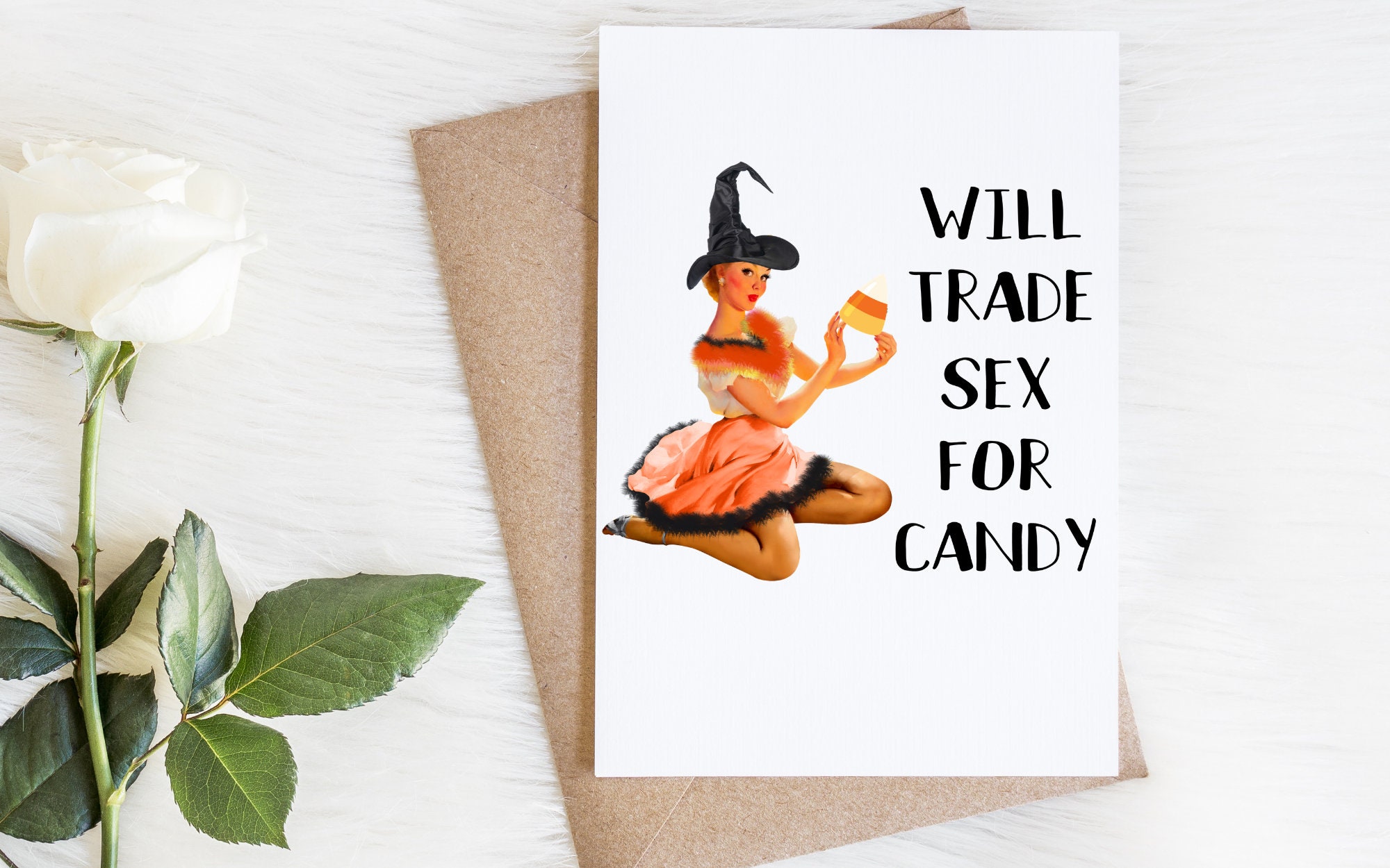 Halloween Card for Boyfriend or Husband Sexy Naughty Witch Etsy