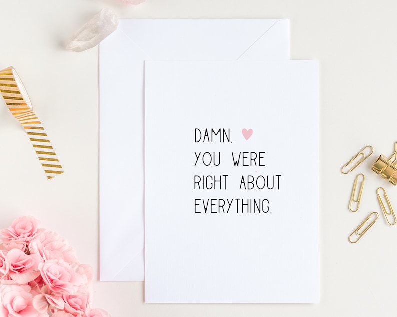 Tarjeta divertida del día de la madre de la hija, tarjeta de cumpleaños de la mamá, tenías razón en todo, tarjeta de la hija de la madre imagen 8