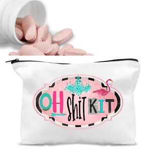 Mom Makeup Bag, Oh Shit Kit, Funny Accessory Pouch, Gift For New Mom, Cute Toiletry Bag, Retro Vintage Design Bild 6