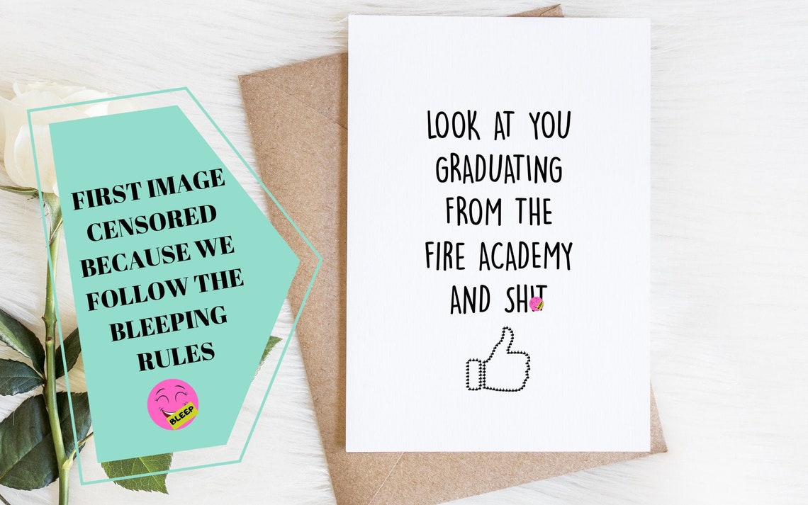 Fire Academy Graduation Card Gift for New Firefighter Funny Etsy