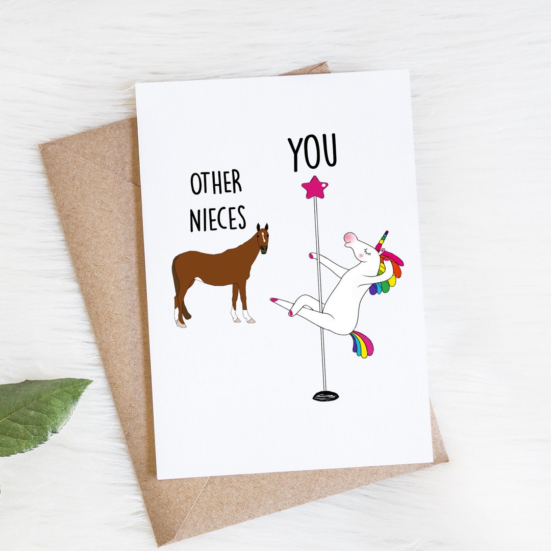 Niece Birthday Funny Card for Women, Unicorn Pole Dancer, Other Nieces ...