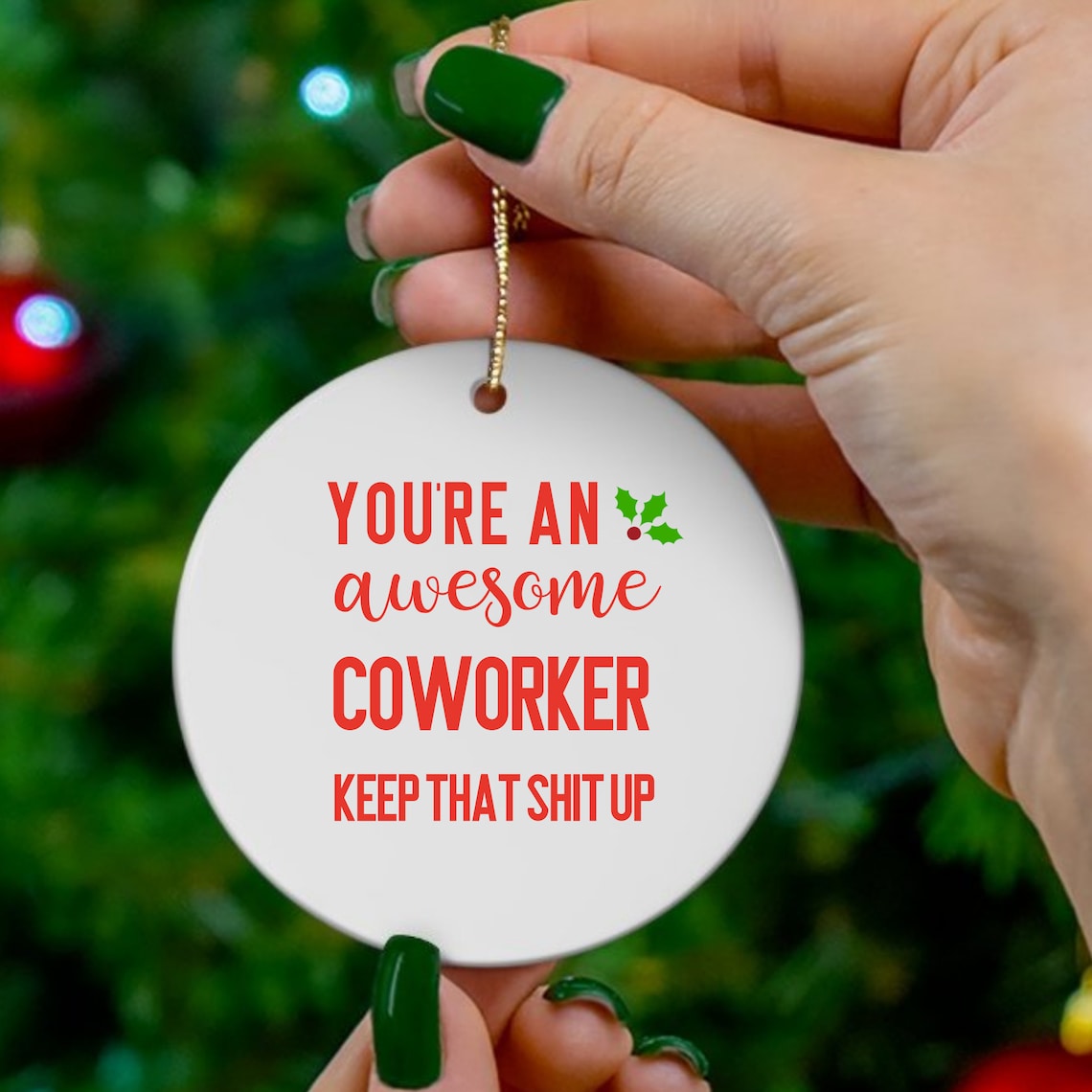 Coworker Gift Funny Christmas Ornament You're Awesome Etsy UK