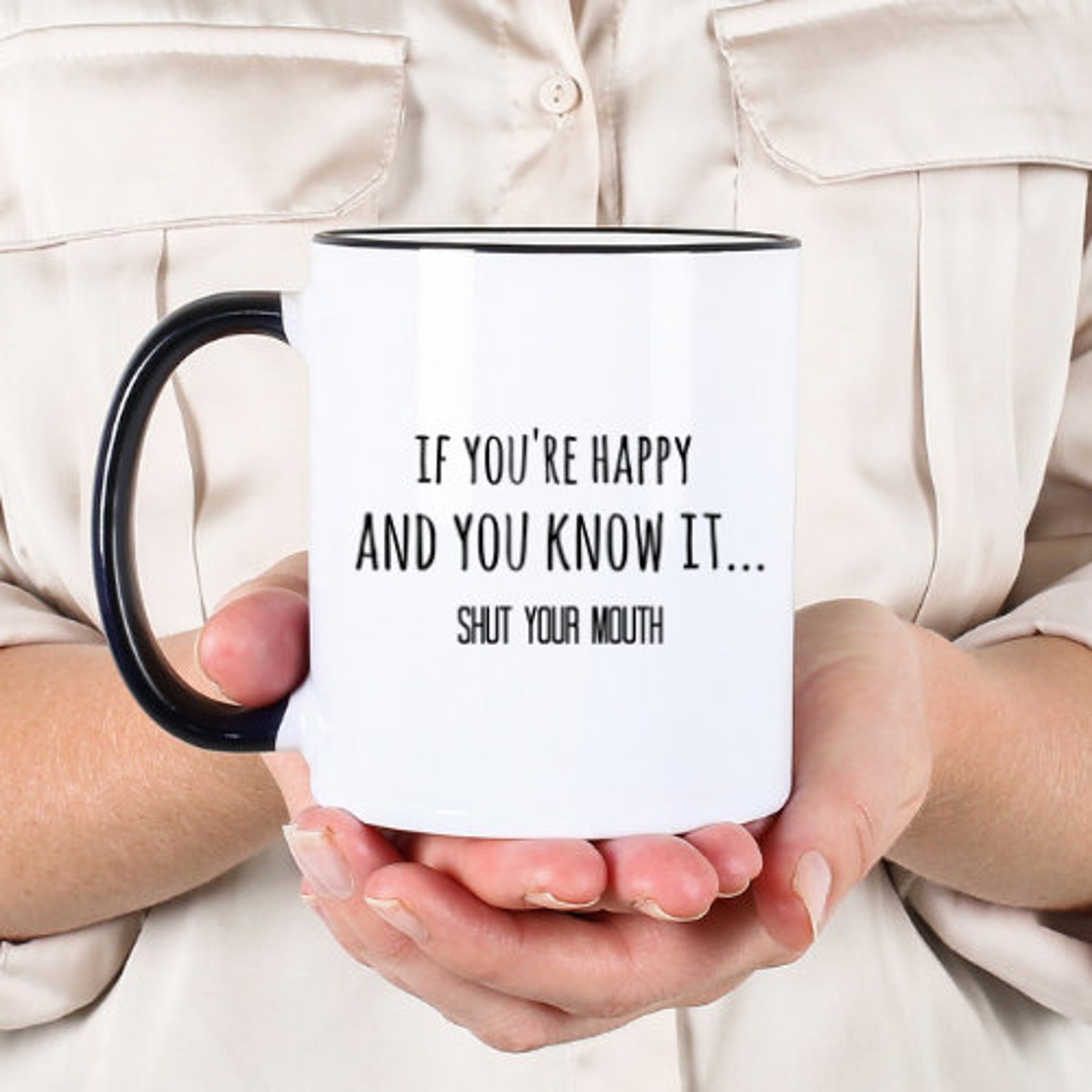Funny Coworker Gift If You're Happy and You Know It Shut Etsy