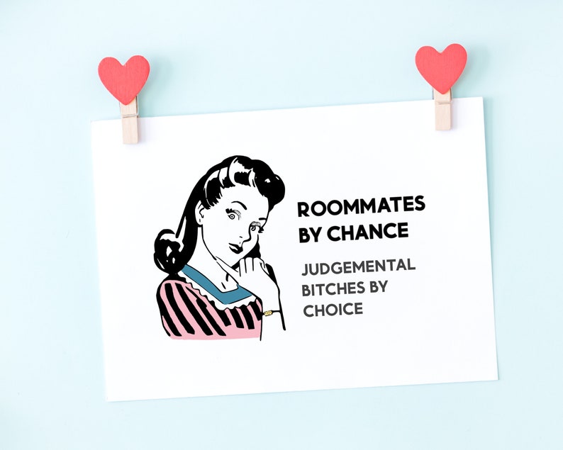 Roommate Gift, Friendship Card, Funny Friend Birthday, Sorority Sister, Moving Away Leaving, Roomies By Chance image 3