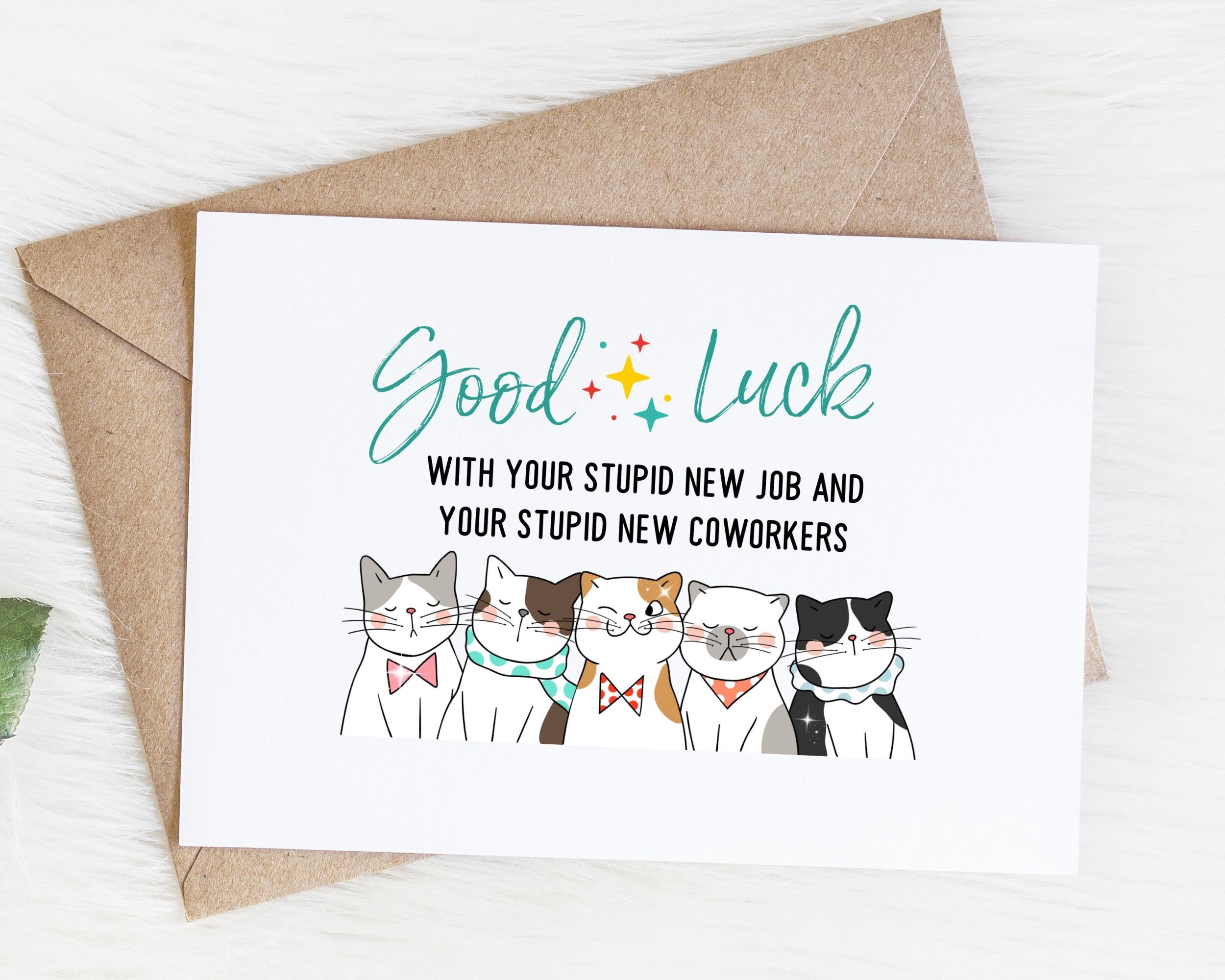 Funny Job Card, Coworker Leaves, Good Luck, Congrats New Job Colleague Leaves Farewell Leave Job Funny Card Joke Banter Office PC504 - View #3