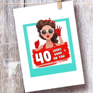 40th Birthday Card for Women, Best Friend Card, Turning Forty, Cute ...