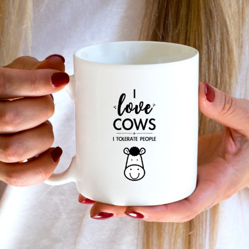 Cow Lover Gift I Love Farm Animals I Tolerate People Etsy