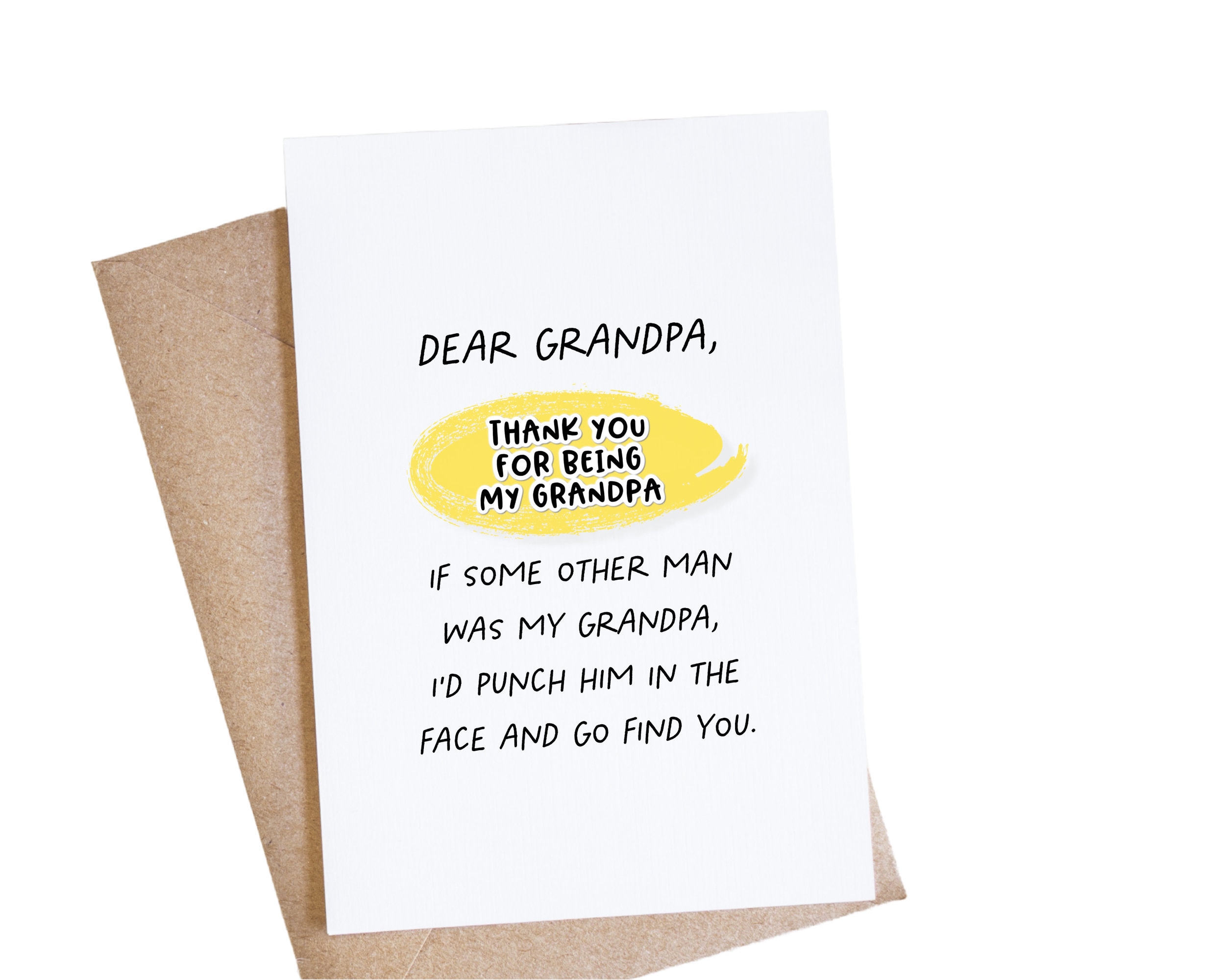 Grandpa Birthday Card Funny Fathers Day Dear Grandpa | Etsy