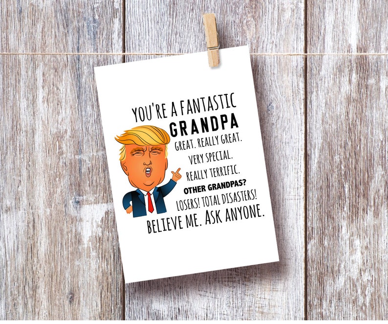 Trump Grandpa Funny Birthday Or Father's Day Card For | Etsy
