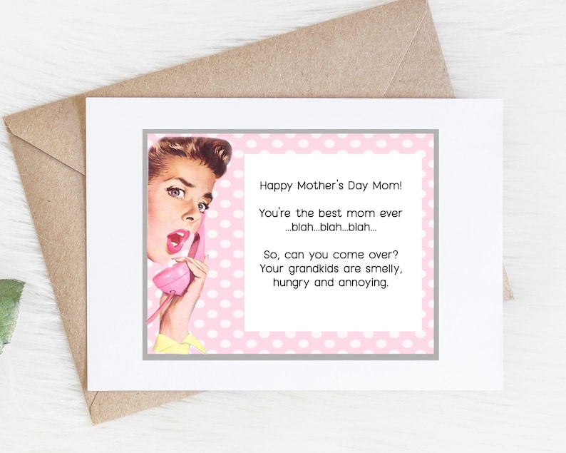 Funny Mother's Day Card From Daughter, Sarcastic Happy Mothers Day to ...