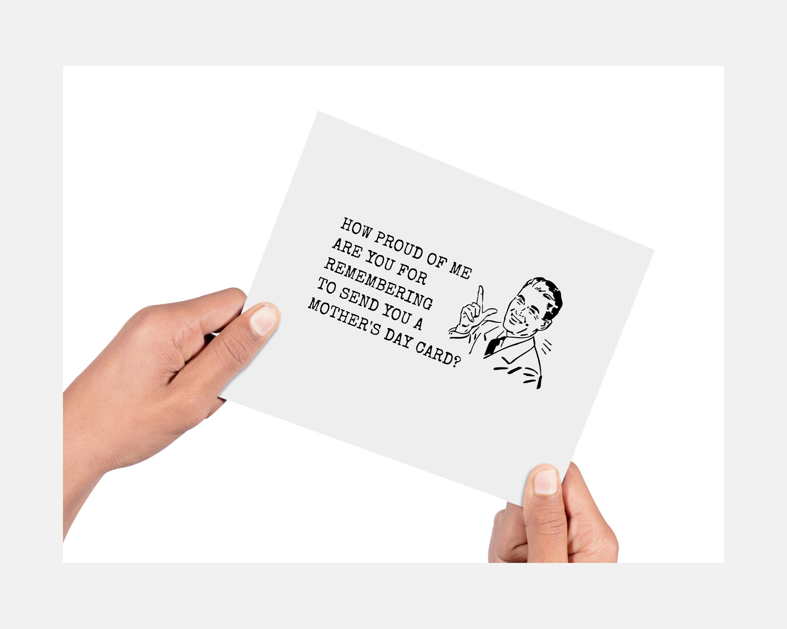 Funny Happy Mother's Day Card From Son, Sarcastic Mom Gag Gift ...