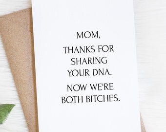 Mom Cards, Happy Birthday From Daughter, Funny Greeting Card, Mature