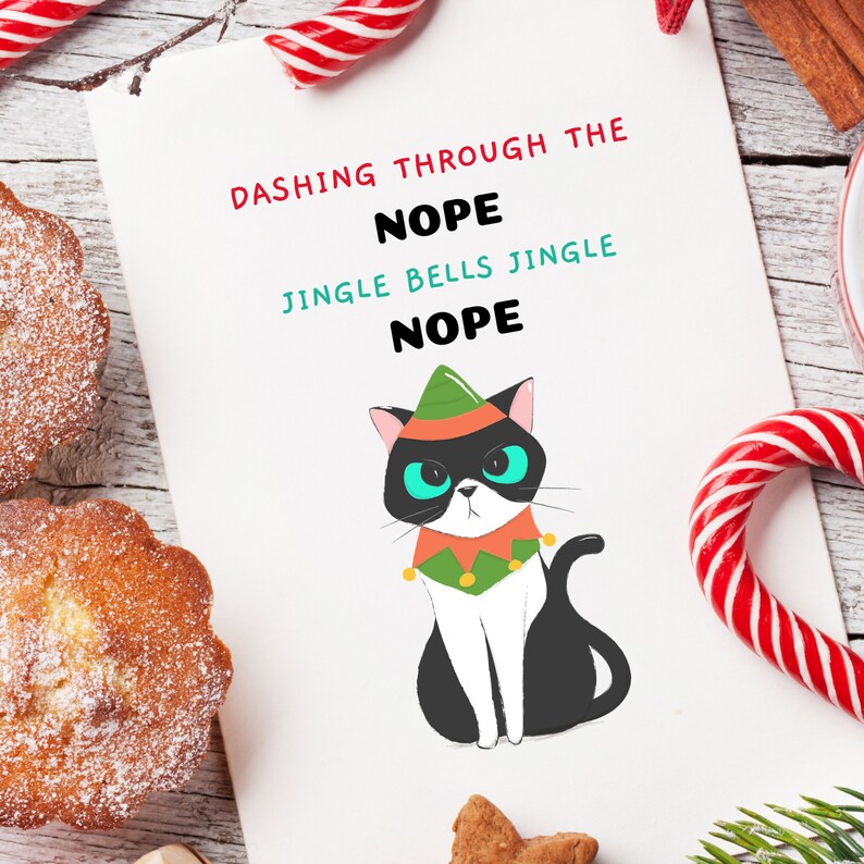 Funny Sarcastic Christmas Card Cat Humor - Etsy