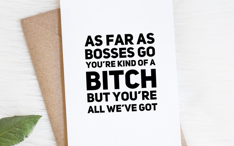 Boss Day Card Funny Birthday T For Female Bosses Etsy