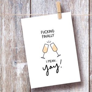 Funny Wedding Card, Congratulations Card, Fucking Finally, Marriage ...