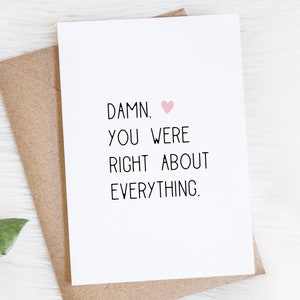 Funny Mothers Day Card From Daughter, Mom Birthday Card, You Were Right About Everything, Mother Daughter Card