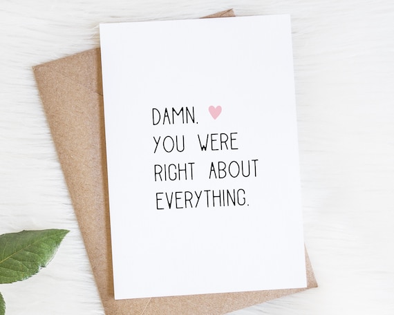 Funny Mothers Day Card From Daughter, Mom Birthday Card, You Were Right About Everything, Mother Daughter Card