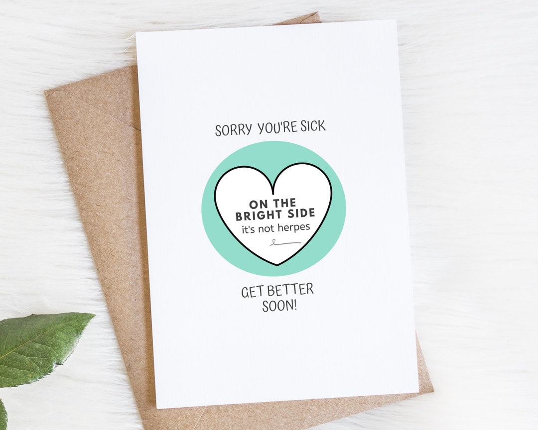 Funny Get Well Soon Sick Card - Etsy