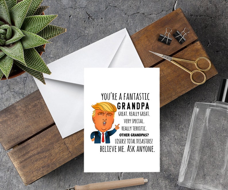 Trump Grandpa Funny Birthday Or Father's Day Card For | Etsy