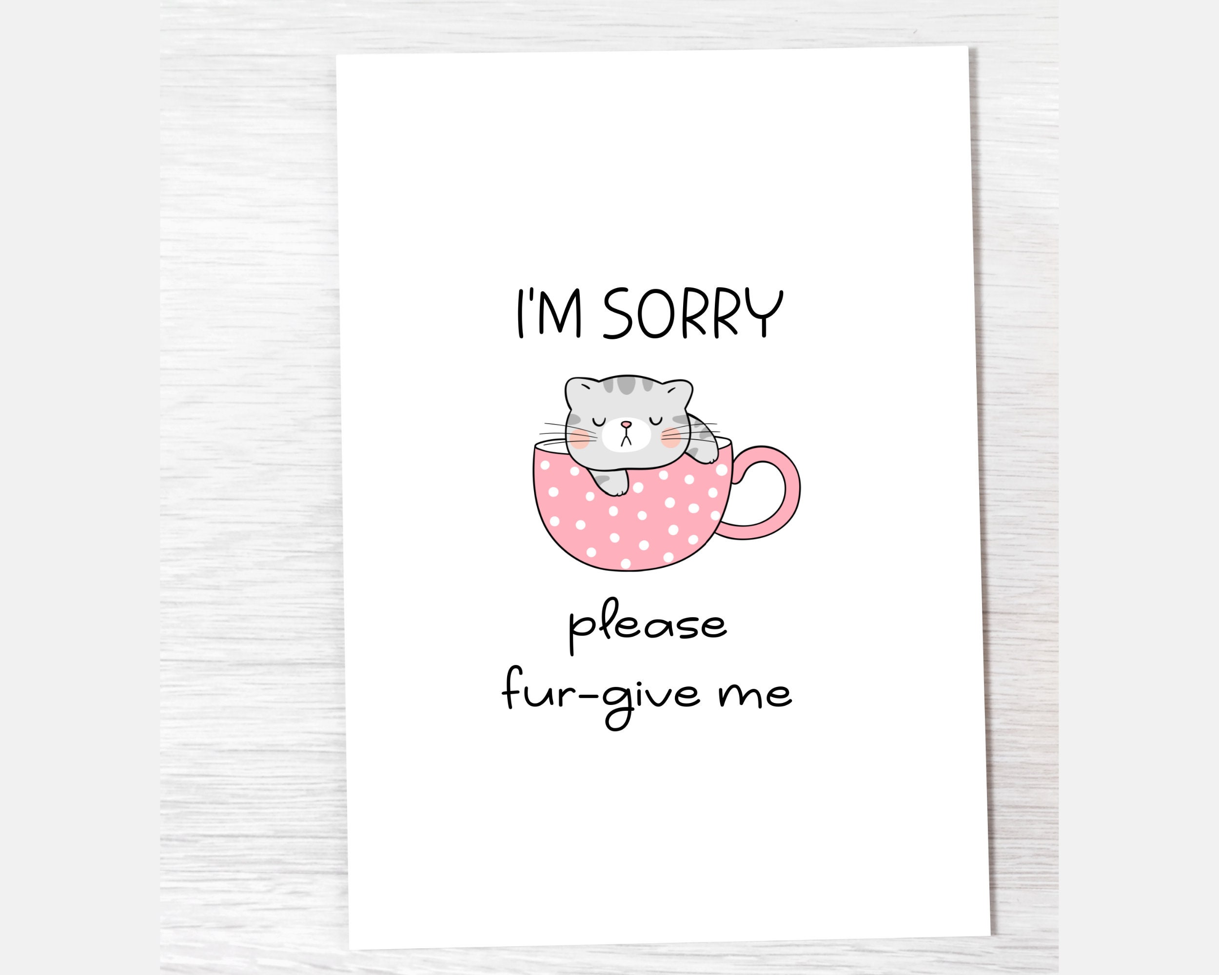 Apology Card, I'm Sorry, Funny Forgiveness Greeting Card for