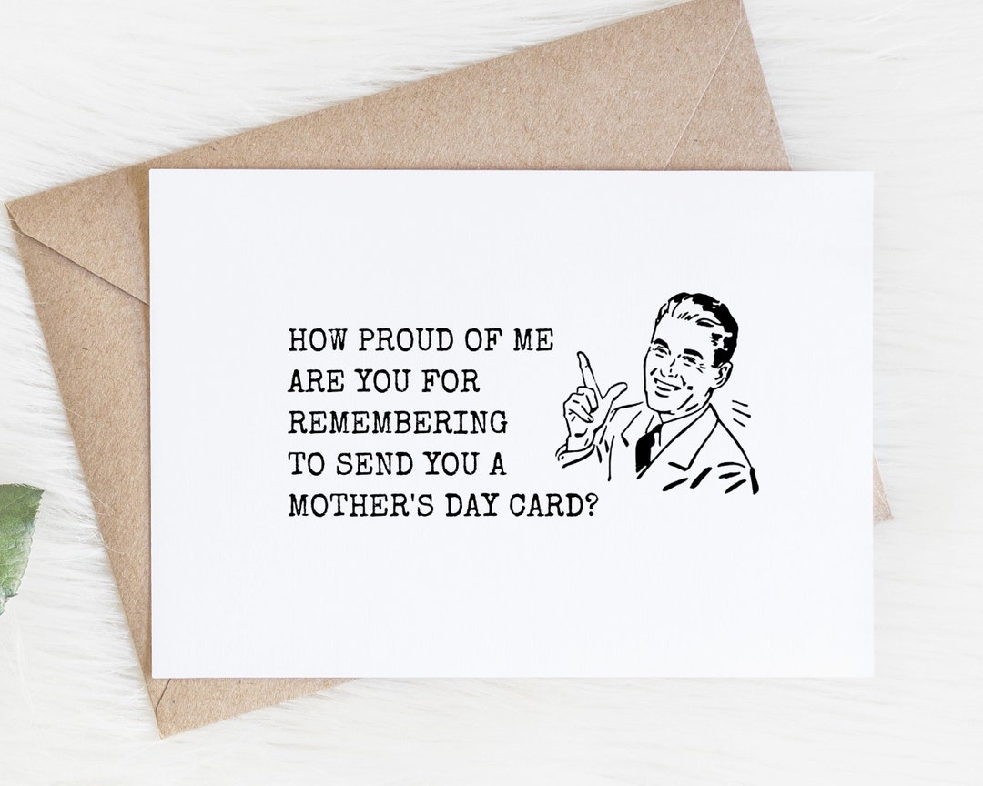 Funny Happy Mother's Day Card From Son, Sarcastic Mom Gag Gift ...