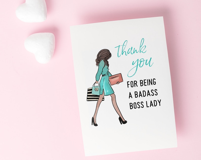 Boss Day Card Female Boss Thank You Bosses Appreciation Etsy