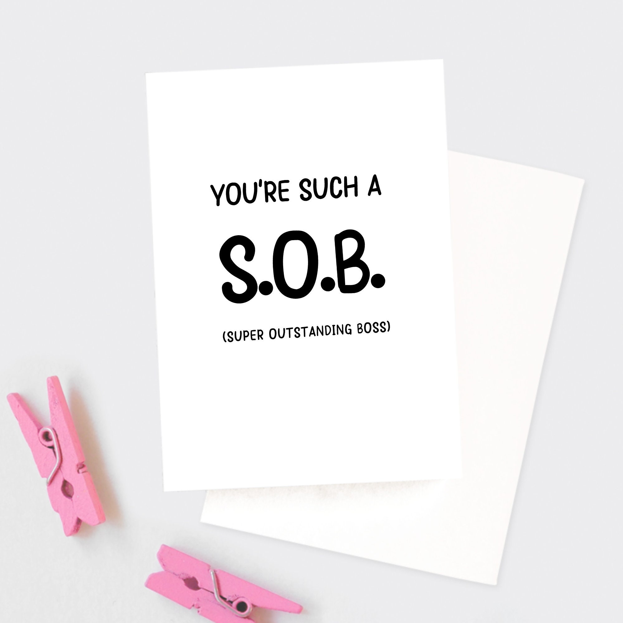 Funny Boss Card Boss's Day Boss Birthday Going Away Etsy