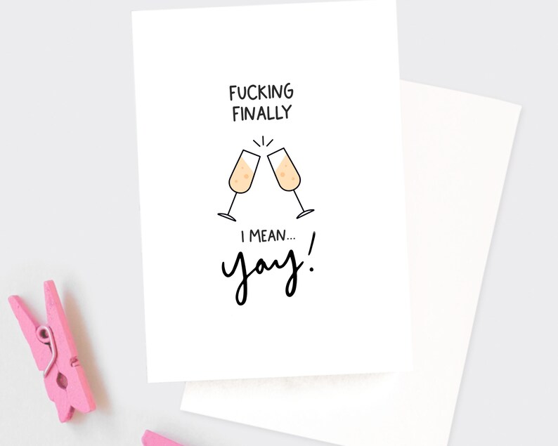 Funny Wedding Card Congratulations Card Fucking Finally - Etsy